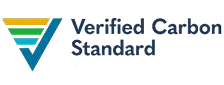 Logotipo con un diseño de triángulo invertido en tonos verdes y azules junto al texto "Verified Carbon Standard".

Descripción generada con IA